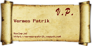 Vermes Patrik névjegykártya
